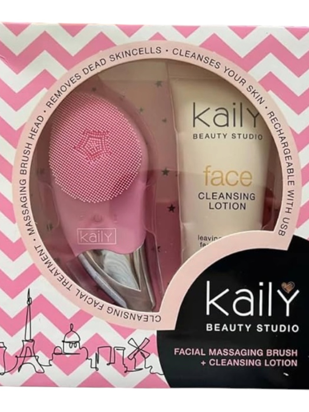 Kaily Beauty Studio Facial Massaging Brush + Cleansing Lotion Set
